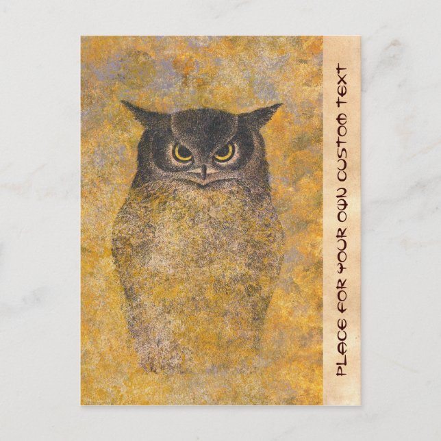 Katsuda Yukio Owl japanese orientalische Kunst Postkarte (Vorderseite)