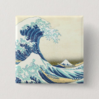 Katsushika große Welle weg von Kanagawa-Knopf Button