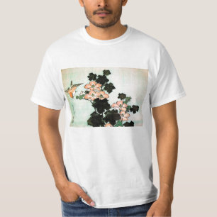 Katsushika Hokusai (葛飾北斎) - Hibiskus und Sperling T-Shirt