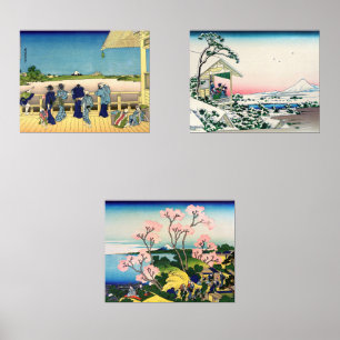 Katsushika Hokusai - 36 Ausblicke auf den Fuji Bilderwand Sets