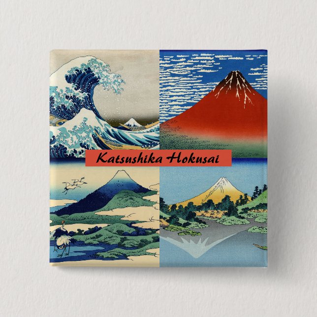 Katsushika Hokusai - 36 Ausblicke auf den Fuji Button (Vorderseite)
