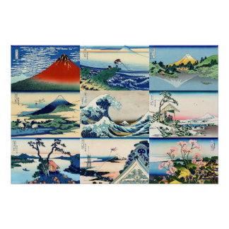 Katsushika Hokusai - 36 Ausblicke auf den Fuji Sel Poster