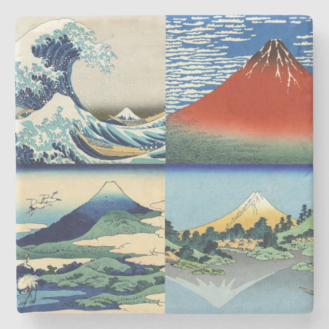 Katsushika Hokusai - 36 Ausblicke auf den Fuji Steinuntersetzer (Vorderseite)