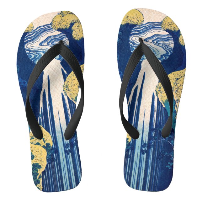 Katsushika Hokusai - Amida Falls Flip Flops (Fußbett)