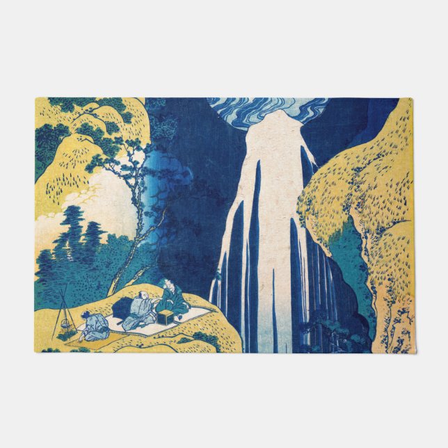 Katsushika Hokusai - Amida Falls Fußmatte (Vorderseite)