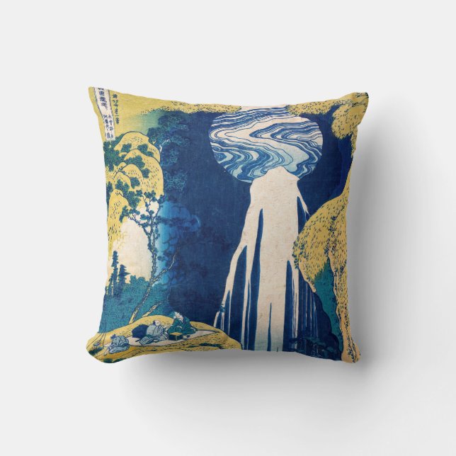 Katsushika Hokusai - Amida Falls Kissen (Vorderseite)