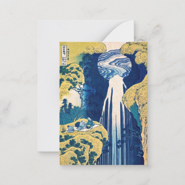 Katsushika Hokusai - Amida Falls Mitteilungskarte (Vorderseite)