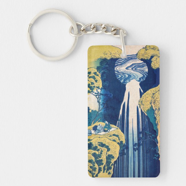 Katsushika Hokusai - Amida Falls Schlüsselanhänger (Vorderseite)