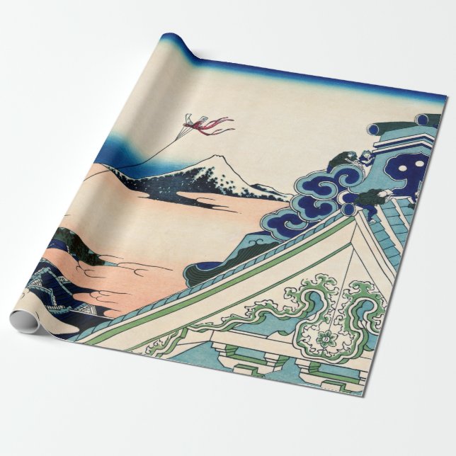 Katsushika Hokusai - Asakusa Honganji temple, Edo Geschenkpapier (Ungerollt)