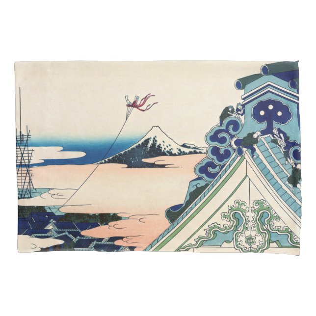 Katsushika Hokusai - Asakusa Honganji temple, Edo Kissenbezug (Vorderseite)
