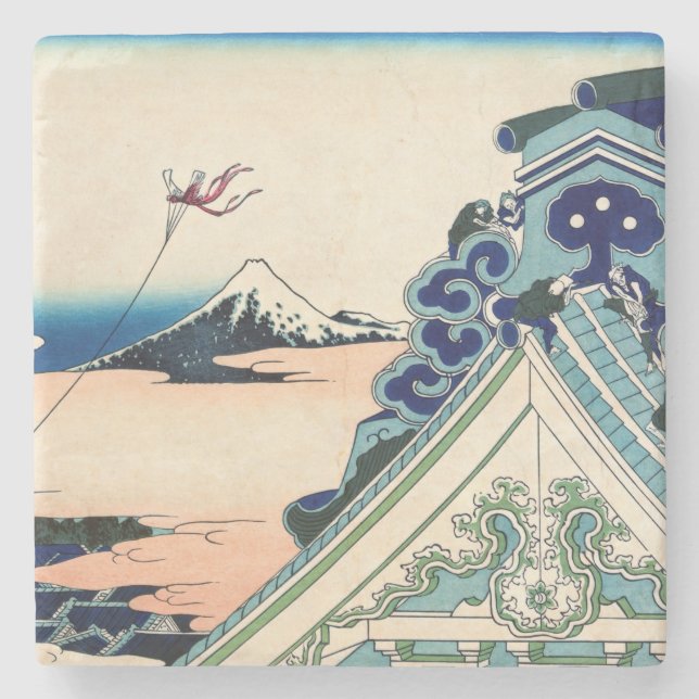 Katsushika Hokusai - Asakusa Honganji temple, Edo Steinuntersetzer (Vorderseite)