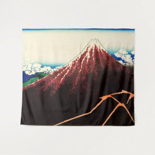 Katsushika Hokusai - Blitze unter dem Gipfel Wandteppich