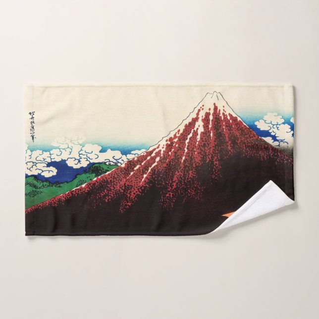 Katsushika Hokusai - Blitze unterhalb des Gipfels Badhandtuch Set (Handtuch)