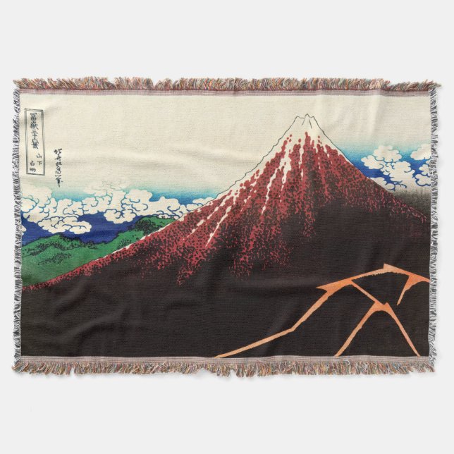 Katsushika Hokusai - Blitze unterhalb des Gipfels Decke (Vorderseite)