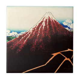 Katsushika Hokusai - Blitze unterhalb des Gipfels Fliese