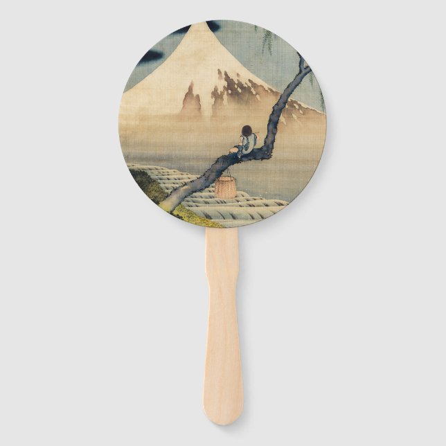 Katsushika Hokusai - Boy Viewing Mount Fuji Fächer (Vorderseite)
