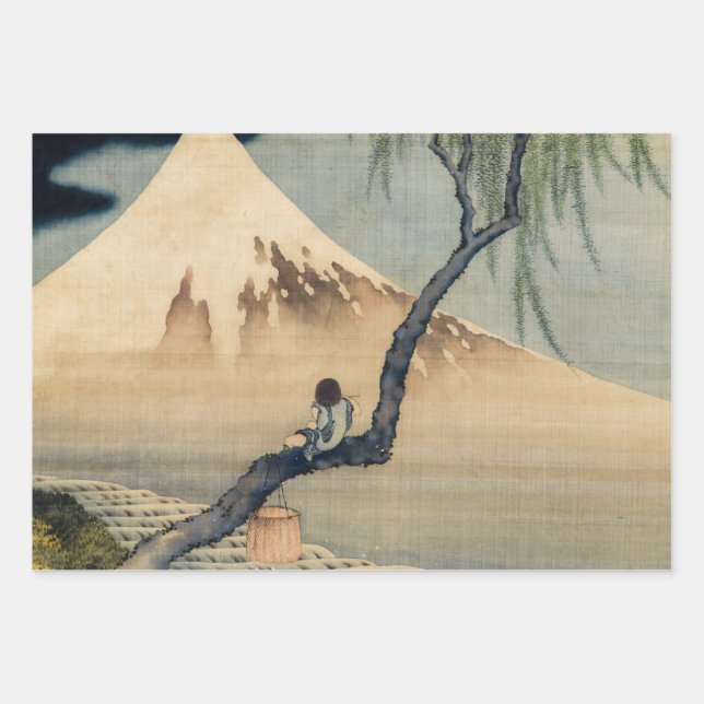 Katsushika Hokusai - Boy Viewing Mount Fuji Geschenkpapier Set (Vorderseite)