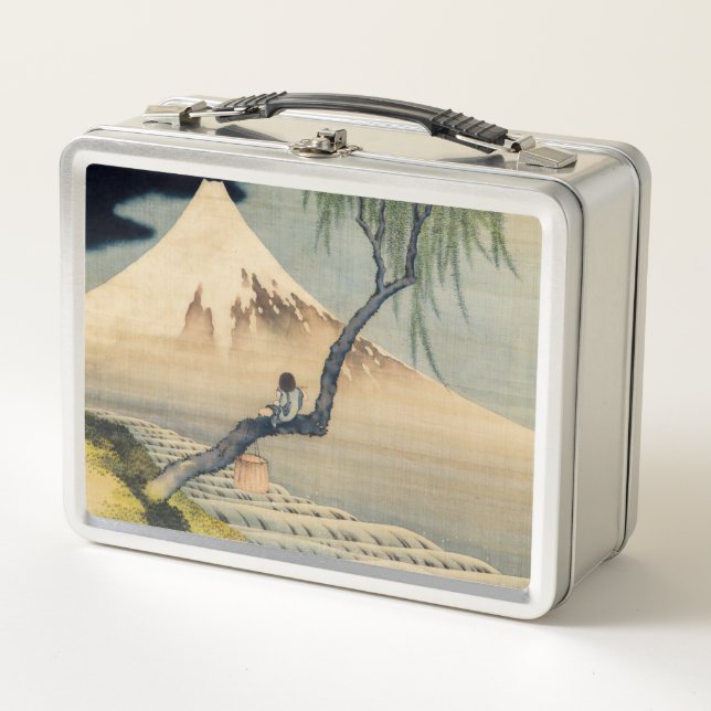 Katsushika Hokusai - Boy Viewing Mount Fuji Metall Brotdose (Vorderseite)