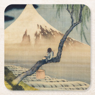 Katsushika Hokusai - Boy Viewing Mount Fuji Rechteckiger Pappuntersetzer