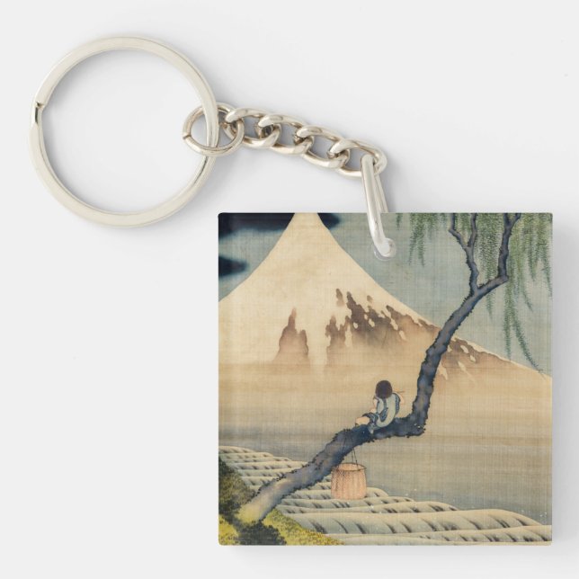 Katsushika Hokusai - Boy Viewing Mount Fuji Schlüsselanhänger (Vorderseite)