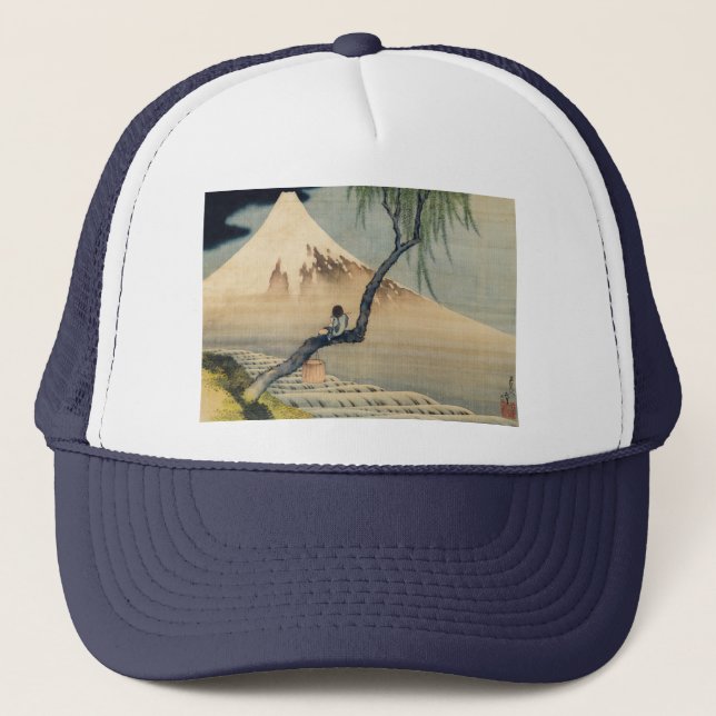 Katsushika Hokusai - Boy Viewing Mount Fuji Truckerkappe (Vorderseite)