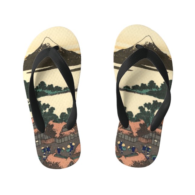 Katsushika Hokusai Dawn in der Provinz Kai Kinderbadesandalen (Fußbett)
