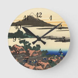 Katsushika Hokusai Dawn in der Provinz Kai Runde Wanduhr