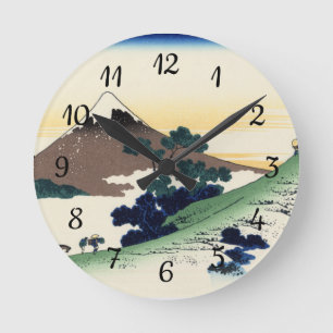 Katsushika Hokusai. Der Eindringpass in der Provin Runde Wanduhr