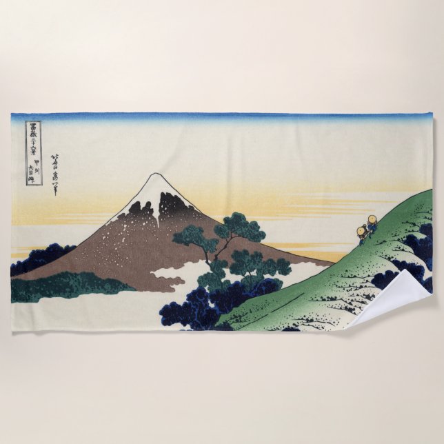 Katsushika Hokusai. Der Eindringpass in der Provin Strandtuch (Vorderseite)