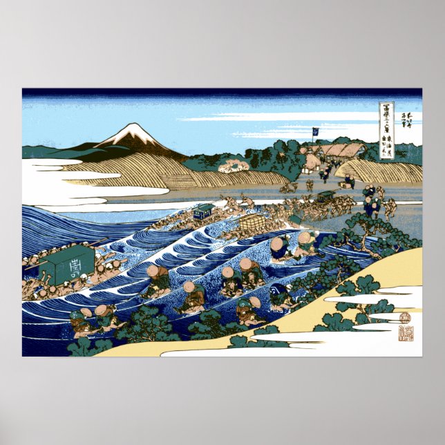 Katsushika Hokusai Der Fuji aus Kanaya gesehen Poster (Vorne)
