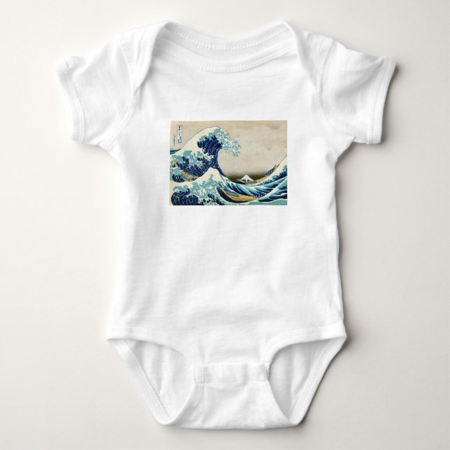 Katsushika Hokusai - Die große Welle vor Kanagawa Baby Strampler (Vorderseite)