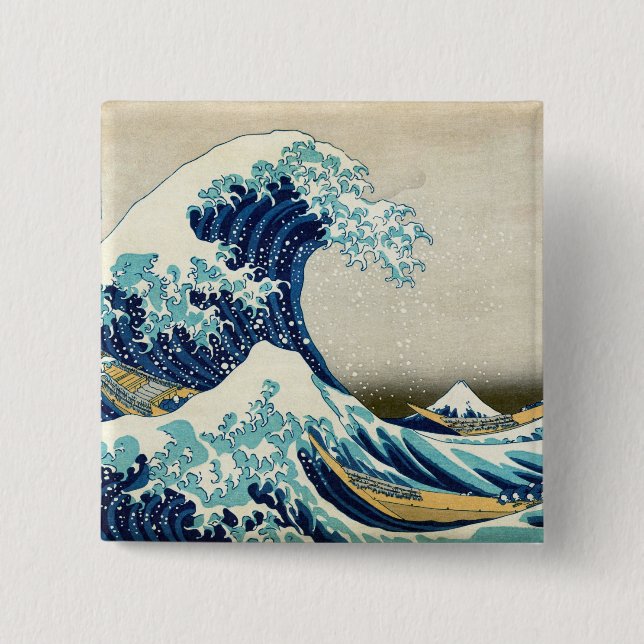 Katsushika Hokusai - Die große Welle vor Kanagawa Button (Vorderseite)