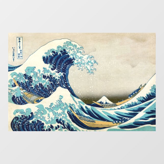 Katsushika Hokusai - Die große Welle vor Kanagawa Fensteraufkleber (Blatt)