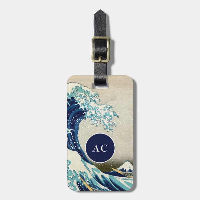 Katsushika Hokusai - Die große Welle vor Kanagawa Gepäckanhänger (Vorderseite vertikal)