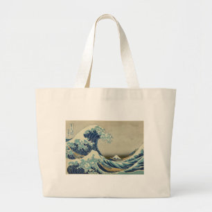 Katsushika Hokusai: Die große Welle vor Kanagawa Jumbo Stoffbeutel