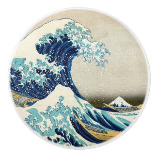Katsushika Hokusai - Die große Welle vor Kanagawa Keramikknauf