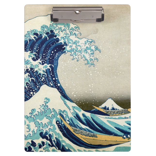 Katsushika Hokusai - Die große Welle vor Kanagawa Klemmbrett (Vorderseite)