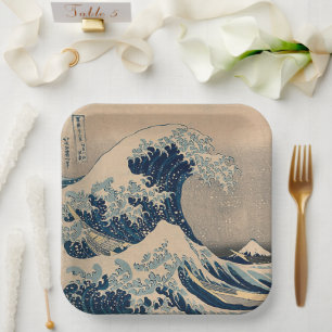 Katsushika Hokusai. Die große Welle vor Kanagawa Pappteller