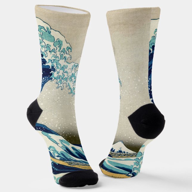 Katsushika Hokusai - Die große Welle vor Kanagawa Socken (Gewinkelt)