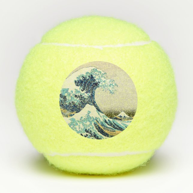 Katsushika Hokusai - Die große Welle vor Kanagawa Tennisbälle (Vorderseite)
