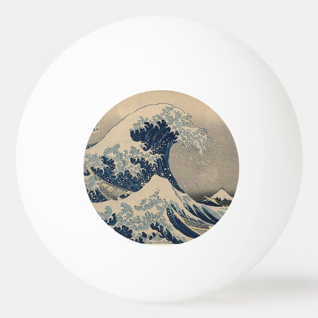 Katsushika Hokusai. Die große Welle vor Kanagawa Tischtennisball (Vorderseite)
