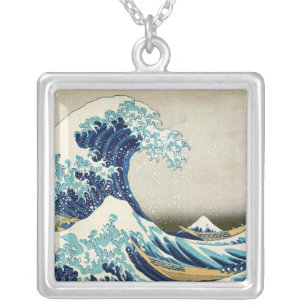 Katsushika Hokusai - Die große Welle vor Kanagawa Versilberte Kette