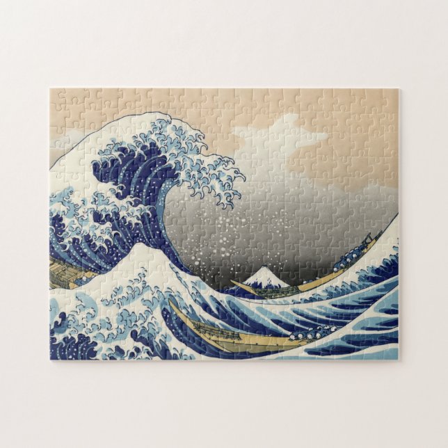 KATSUSHIKA HOKUSAI - Die große Welle weg von (Horizontal)