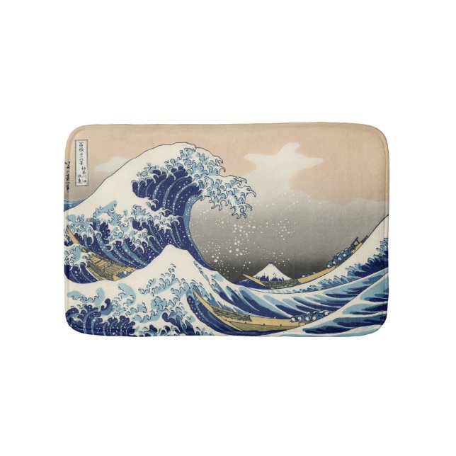 KATSUSHIKA HOKUSAI - Die große Welle weg von Badematte (Vorderseite)