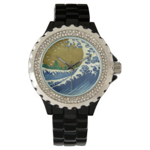Katsushika Hokusai - eine farbige große Welle Armbanduhr