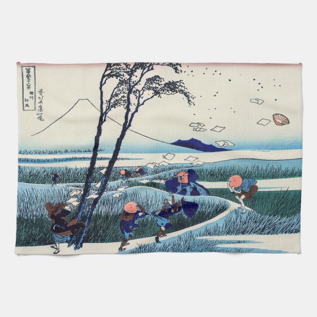 Katsushika Hokusai - Ejiri in der Provinz Suruga Geschirrtuch (Horizontal)