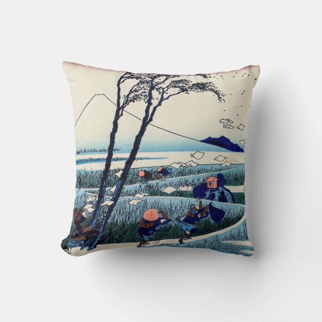 Katsushika Hokusai - Ejiri in der Provinz Suruga Kissen (Vorderseite)