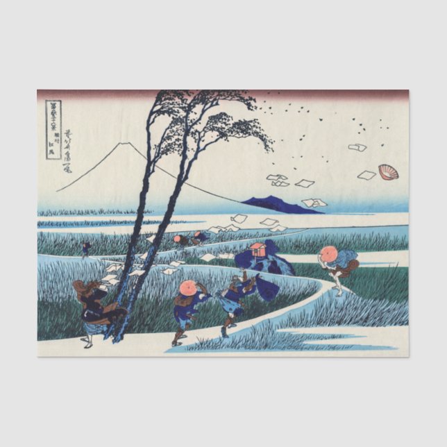 Katsushika Hokusai - Ejiri in der Provinz Suruga Seidenpapier (Vorderseite)