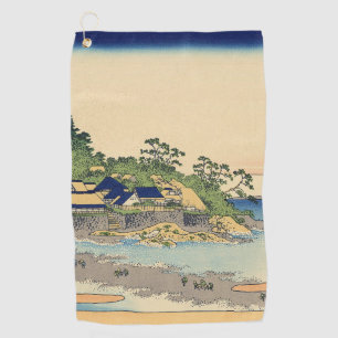 Katsushika Hokusai Enoshima in der Provinz Sagami Golfhandtuch
