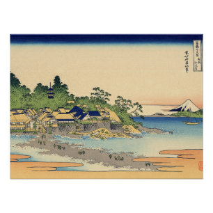 Katsushika Hokusai Enoshima in der Provinz Sagami Poster